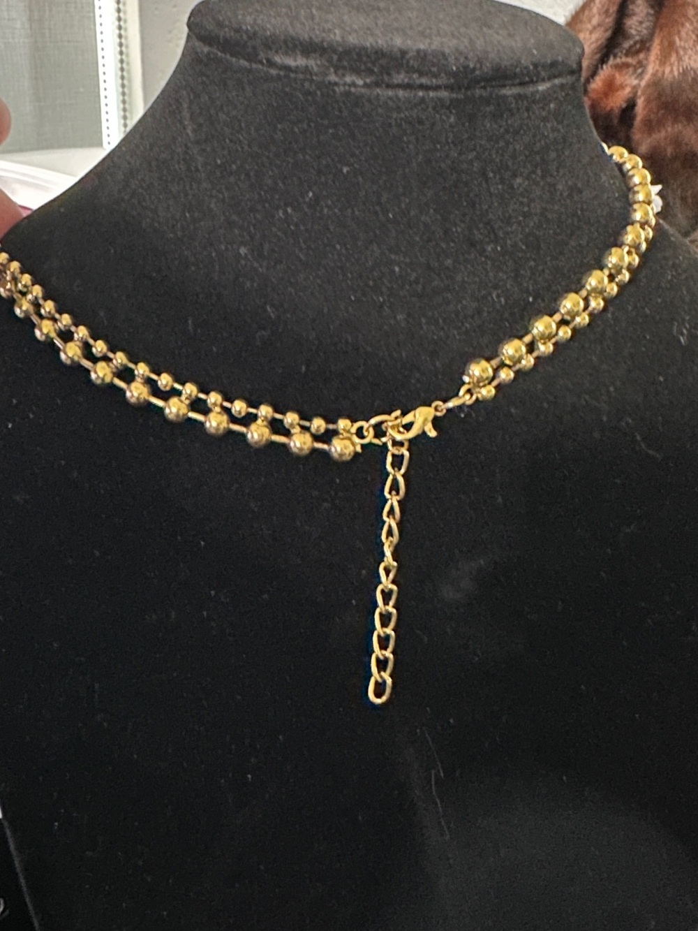 Vintage Champagne Crystal Bib Necklace Filigree Charms Adjustable 19-23" - Picture 3 of 4